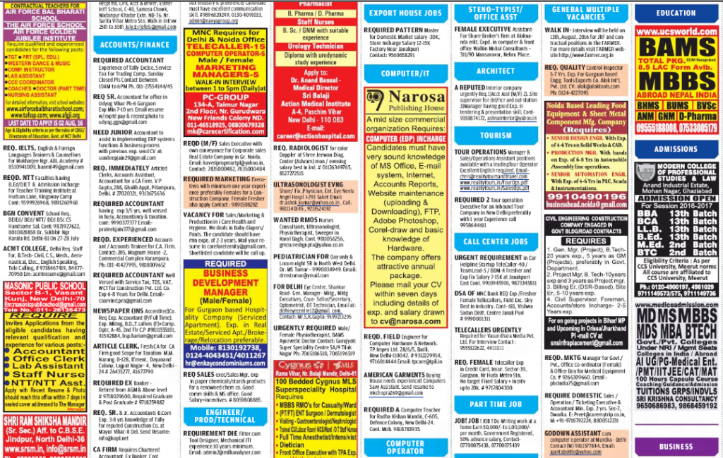 HT classified ads booking
