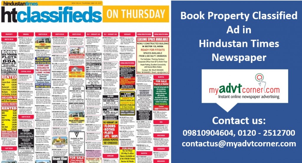 Hindustan Times Property Ad Booking Online